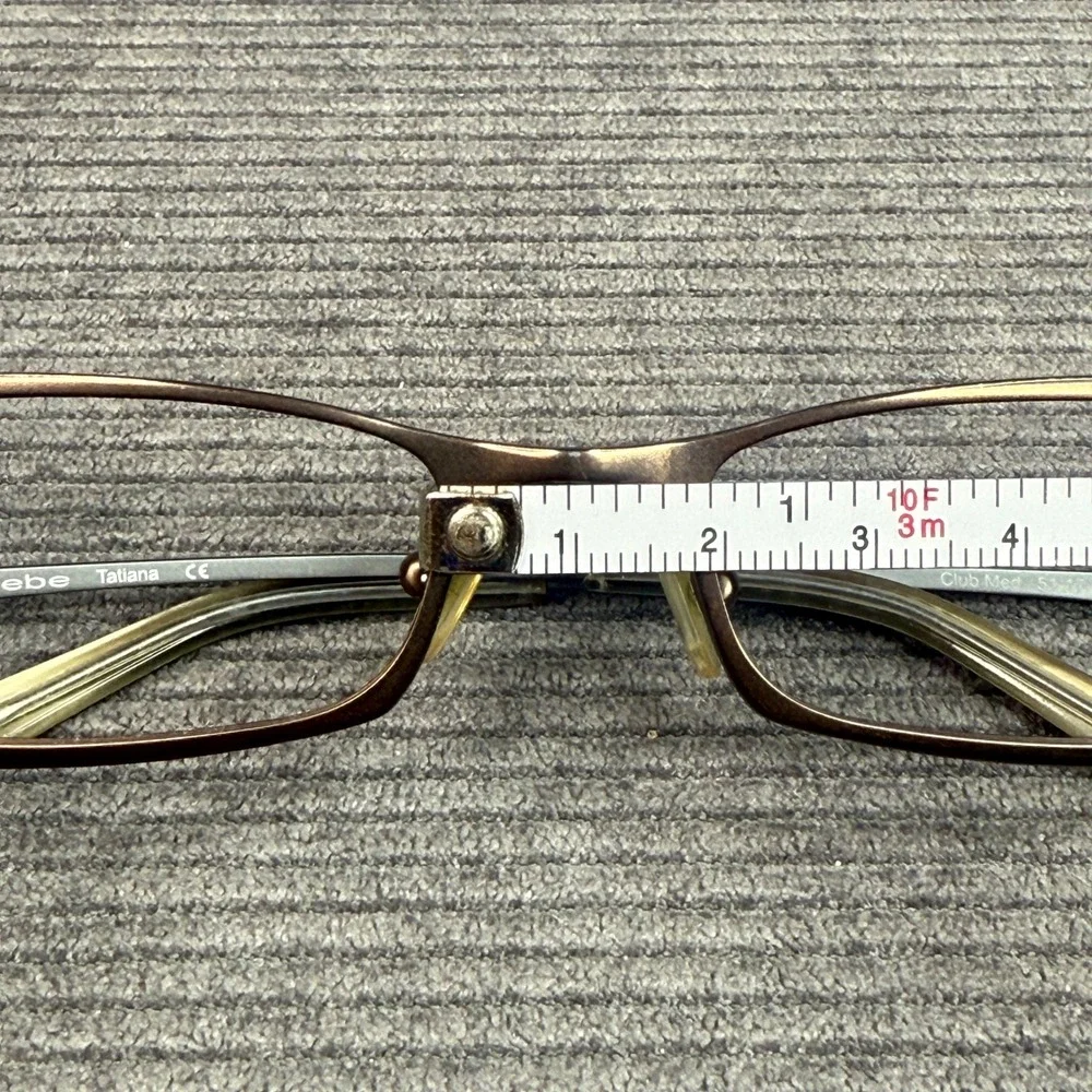 Bebe Tatiana Rectangular Eyeglass Frames Club Med Metallic Y2K